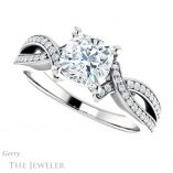 Cushion Cut Forever One Moissanite Engagement Ring #GTJ1127-cushion-fo-w