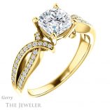 Cushion Cut Forever One Moissanite Engagement Ring #GTJ1127-cushion-fo-y 4 Cushion Cut Forever One Moissanite Engagement Ring #GTJ1127-cushion-fo-y