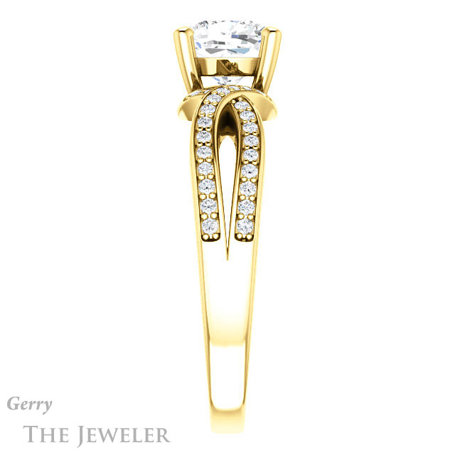 Cushion Cut Forever One Moissanite Engagement Ring #GTJ1127-cushion-fo-y 3 Cushion Cut Forever One Moissanite Engagement Ring #GTJ1127-cushion-fo-y