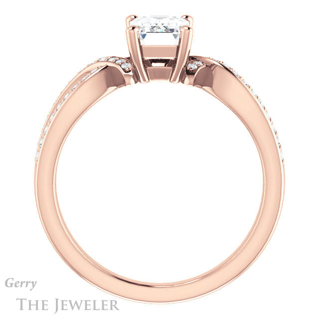 Emerald Cut Forever Brilliant Moissanite Engagement Ring #GTJ1127-emerald-fb-r