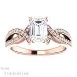 Emerald Cut Forever Brilliant Moissanite Engagement Ring #GTJ1127-emerald-fb-r