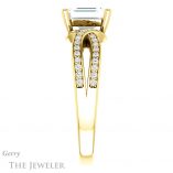 Emerald Cut Forever One Moissanite Engagement Ring #GTJ1127-emerald-fb-y 3 Emerald Cut Forever Brilliant Moissanite Engagement Ring #GTJ1127-emerald-fb-y
