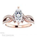 Marquise Cut Forever One Moissanite Engagement Ring #GTJ1127-marquise-fb-r 1 Marquise Cut Forever Brilliant Moissanite Engagement Ring #GTJ1127-marquise-fb-r