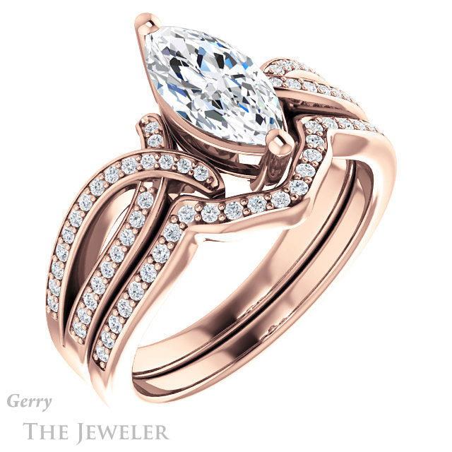 Marquise Cut Forever One Moissanite Engagement Ring #GTJ1127-marquise-fb-r 6 Marquise Cut Forever Brilliant Moissanite Engagement Ring #GTJ1127-marquise-fb-r