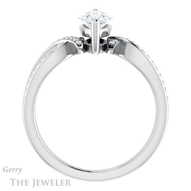 Marquise Cut Forever Brilliant Moissanite Engagement Ring #GTJ1127-marquise-fb-w