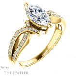 Marquise Cut Forever Brilliant Moissanite Engagement Ring #GTJ1127-marquise-fb-y