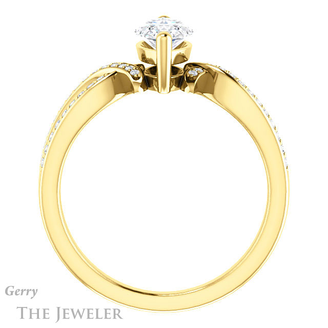 Marquise Cut Forever Brilliant Moissanite Engagement Ring #GTJ1127-marquise-fb-y