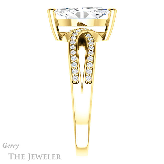 Marquise Cut Forever Brilliant Moissanite Engagement Ring #GTJ1127-marquise-fb-y