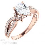 Oval Shaped Forever One Moissanite Engagement Ring #GTJ1127-oval-fo-r