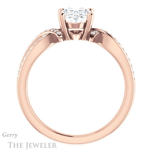 Oval Shaped Forever One Moissanite Engagement Ring #GTJ1127-oval-fo-r