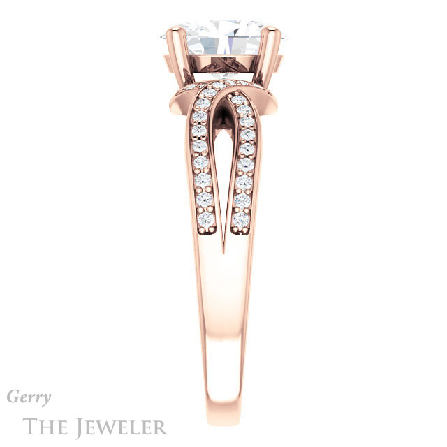 Oval Shaped Forever One Moissanite Engagement Ring #GTJ1127-oval-fo-r