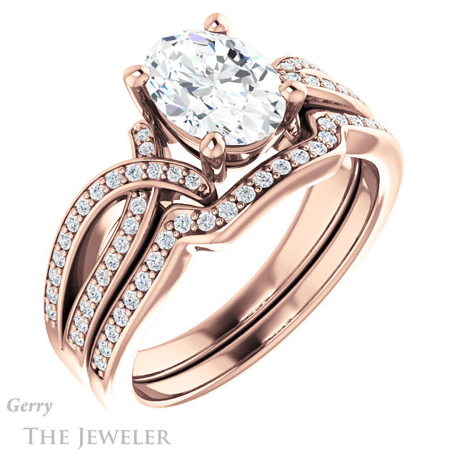 Oval Shaped Forever One Moissanite Engagement Ring #GTJ1127-oval-fo-r