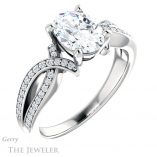 Oval Shaped Forever One Moissanite Engagement Ring #GTJ1127-oval-fo-w 4 Oval Shaped Forever One Moissanite Engagement Ring #GTJ1127-oval-fo-w