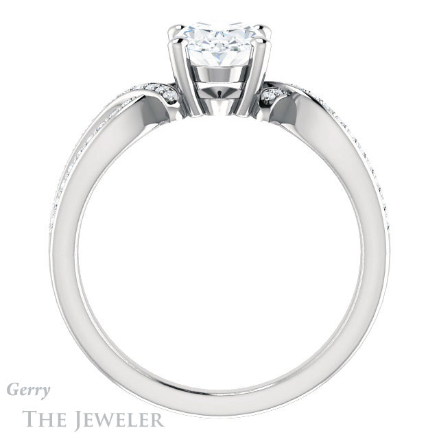 Oval Shaped Forever One Moissanite Engagement Ring #GTJ1127-oval-fo-w 2 Oval Shaped Forever One Moissanite Engagement Ring #GTJ1127-oval-fo-w