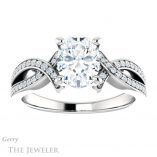 Oval Shaped Forever One Moissanite Engagement Ring #GTJ1127-oval-fo-w 1 Oval Shaped Forever One Moissanite Engagement Ring #GTJ1127-oval-fo-w