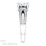 Oval Shaped Forever One Moissanite Engagement Ring #GTJ1127-oval-fo-w 3 Oval Shaped Forever One Moissanite Engagement Ring #GTJ1127-oval-fo-w