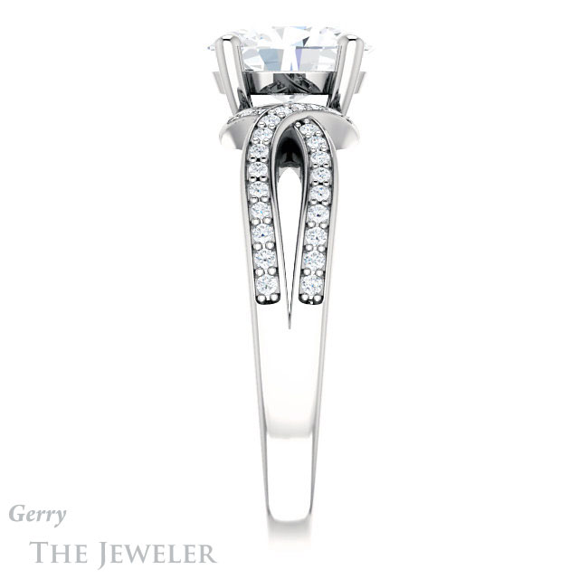 Oval Shaped Forever One Moissanite Engagement Ring #GTJ1127-oval-fo-w 3 Oval Shaped Forever One Moissanite Engagement Ring #GTJ1127-oval-fo-w