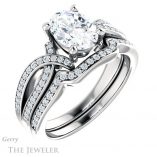 Oval Shaped Forever One Moissanite Engagement Ring #GTJ1127-oval-fo-w 6 Oval Shaped Forever One Moissanite Engagement Ring #GTJ1127-oval-fo-w