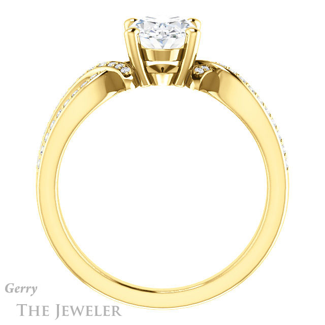 Oval Shaped Forever One Moissanite Engagement Ring #GTJ1127-oval-fo-y