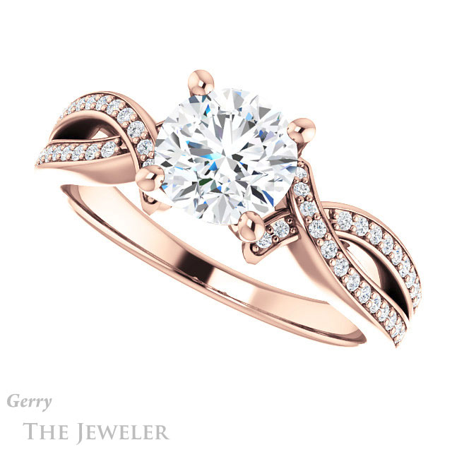 Round Cut Forever One Moissanite Engagement Ring #GTJ1127-round-fo-r 5 Round Cut Forever One Moissanite Engagement Ring #GTJ1127-round-fo-r