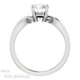 Round Cut Forever One Moissanite Engagement Ring #GTJ1127-round-fo-w