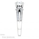 Round Cut Forever One Moissanite Engagement Ring #GTJ1127-round-fo-w