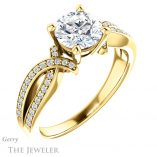 Round Cut Forever One Moissanite Engagement Ring #GTJ1127-round-fo-y 4 Round Cut Forever One Moissanite Engagement Ring #GTJ1127-round-fo-y