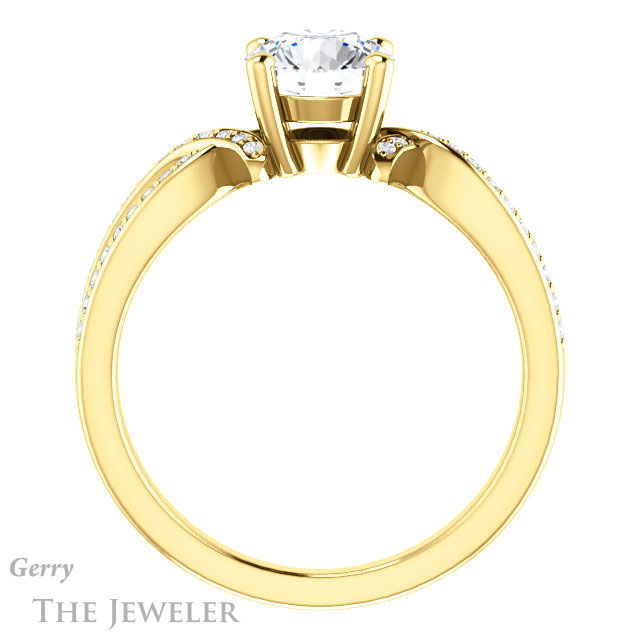 Round Cut Forever One Moissanite Engagement Ring #GTJ1127-round-fo-y 2 Round Cut Forever One Moissanite Engagement Ring #GTJ1127-round-fo-y