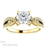 Round Cut Forever One Moissanite Engagement Ring #GTJ1127-round-fo-y 1 Round Cut Forever One Moissanite Engagement Ring #GTJ1127-round-fo-y
