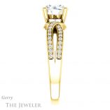 Round Cut Forever One Moissanite Engagement Ring #GTJ1127-round-fo-y 3 Round Cut Forever One Moissanite Engagement Ring #GTJ1127-round-fo-y