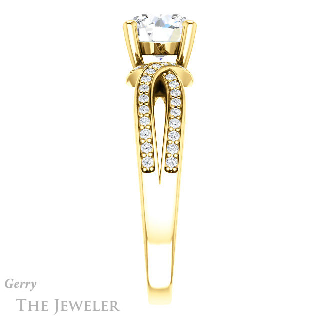 Round Cut Forever One Moissanite Engagement Ring #GTJ1127-round-fo-y 3 Round Cut Forever One Moissanite Engagement Ring #GTJ1127-round-fo-y