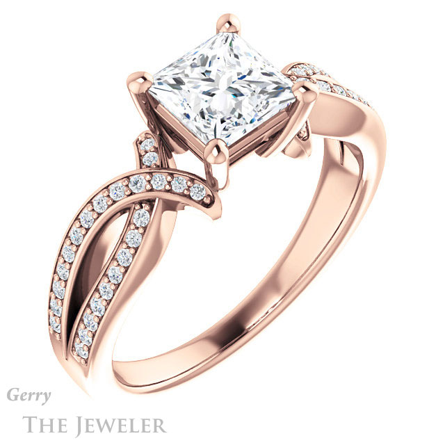 Princess Cut Forever One Moissanite Engagement Ring #GTJ1127-square-fo-r 4 Princess Cut Forever One Moissanite Engagement Ring #GTJ1127-square-fo-r