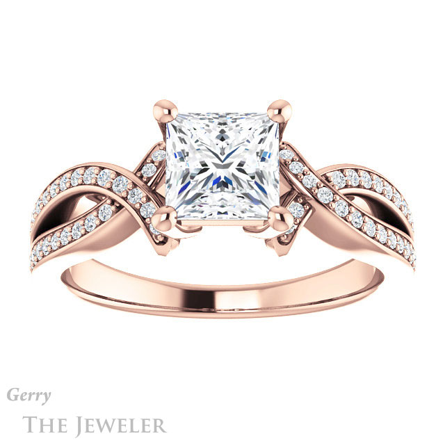 Princess Cut Forever One Moissanite Engagement Ring #GTJ1127-square-fo-r 1 Princess Cut Forever One Moissanite Engagement Ring #GTJ1127-square-fo-r