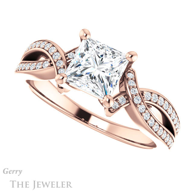 Princess Cut Forever One Moissanite Engagement Ring #GTJ1127-square-fo-r 5 Princess Cut Forever One Moissanite Engagement Ring #GTJ1127-square-fo-r