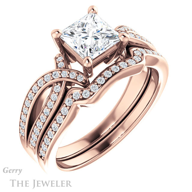 Princess Cut Forever One Moissanite Engagement Ring #GTJ1127-square-fo-r 6 Princess Cut Forever One Moissanite Engagement Ring #GTJ1127-square-fo-r