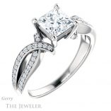 Princess Cut Forever One Moissanite Engagement Ring #GTJ1127-square-fo-w 4 Princess Cut Forever One Moissanite Engagement Ring #GTJ1127-square-fo-w