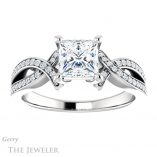 Princess Cut Forever One Moissanite Engagement Ring #GTJ1127-square-fo-w 1 Princess Cut Forever One Moissanite Engagement Ring #GTJ1127-square-fo-w