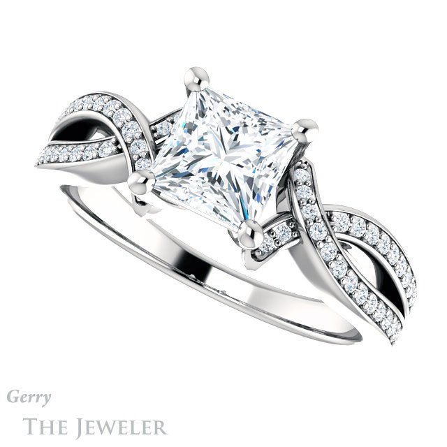 Princess Cut Forever One Moissanite Engagement Ring #GTJ1127-square-fo-w 5 Princess Cut Forever One Moissanite Engagement Ring #GTJ1127-square-fo-w