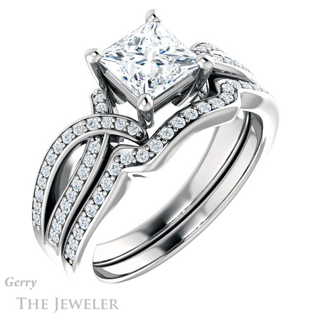 Princess Cut Forever One Moissanite Engagement Ring #GTJ1127-square-fo-w 6 Princess Cut Forever One Moissanite Engagement Ring #GTJ1127-square-fo-w