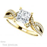 Princess Cut Forever One Moissanite Engagement Ring #GTJ1127-square-fo-y