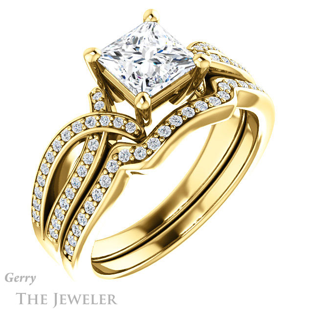 Princess Cut Forever One Moissanite Engagement Ring #GTJ1127-square-fo-y