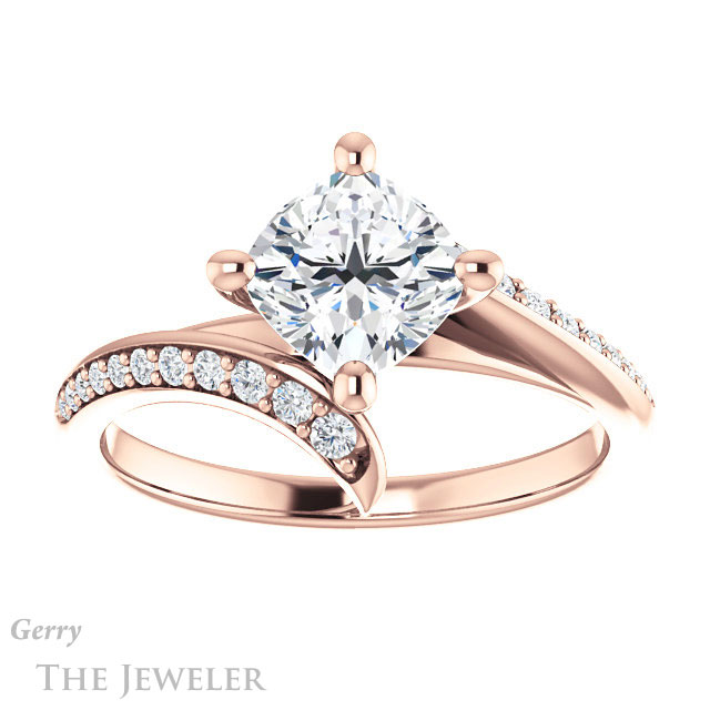 Cushion Cut Forever One Moissanite Engagement Ring #GTJ1128-cushion-fo-r