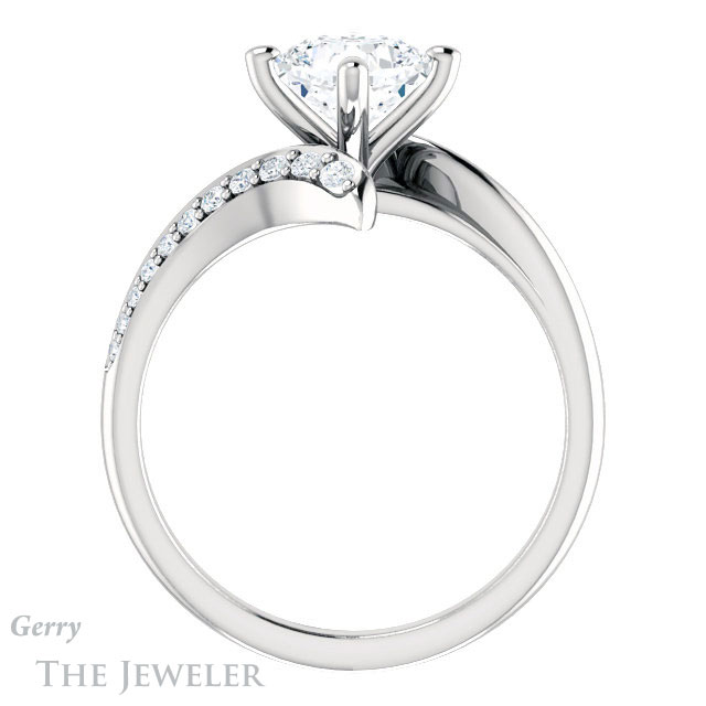 Cushion Cut Forever One Moissanite Engagement Ring #GTJ1128-cushion-fo-w 2 Cushion Cut Forever One Moissanite Engagement Ring #GTJ1128-cushion-fo-w