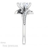 Cushion Cut Forever One Moissanite Engagement Ring #GTJ1128-cushion-fo-w 3 Cushion Cut Forever One Moissanite Engagement Ring #GTJ1128-cushion-fo-w