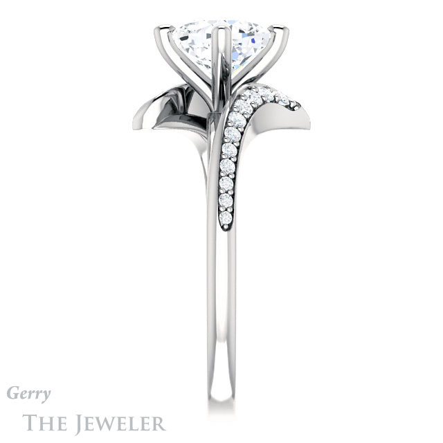 Cushion Cut Forever One Moissanite Engagement Ring #GTJ1128-cushion-fo-w 3 Cushion Cut Forever One Moissanite Engagement Ring #GTJ1128-cushion-fo-w