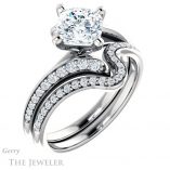 Cushion Cut Forever One Moissanite Engagement Ring #GTJ1128-cushion-fo-w 6 Cushion Cut Forever One Moissanite Engagement Ring #GTJ1128-cushion-fo-w