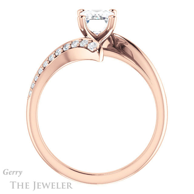 Emerald Cut Forever One Moissanite Engagement Ring #GTJ1128-emerald-fb-r 2 Emerald Cut Forever Brilliant Moissanite Engagement Ring #GTJ1128-emerald-fb-r