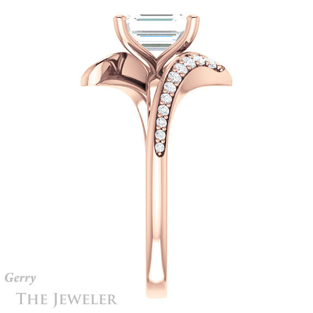 Emerald Cut Forever One Moissanite Engagement Ring #GTJ1128-emerald-fb-r 3 Emerald Cut Forever Brilliant Moissanite Engagement Ring #GTJ1128-emerald-fb-r