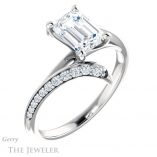 Emerald Cut Forever One Moissanite Engagement Ring #GTJ1128-emerald-fb-w 4 Emerald Cut Forever Brilliant Moissanite Engagement Ring #GTJ1128-emerald-fb-w