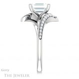 Emerald Cut Forever One Moissanite Engagement Ring #GTJ1128-emerald-fb-w 3 Emerald Cut Forever Brilliant Moissanite Engagement Ring #GTJ1128-emerald-fb-w